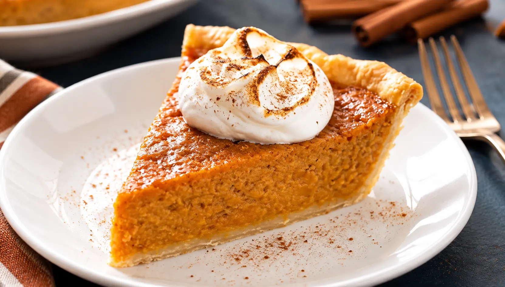 Slice of sweet potato pie